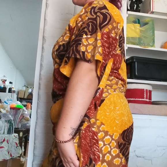 60s 70s vintage caftan thick funky colours - Picture 5 of 9